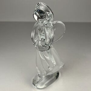 Clear Art Glass Angel Figurine 6.75” Solid Glass Sculpture 1 lb 0.25 oz